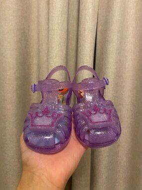 Toddler Disney Princess Purple Glitter Jelly Light up Sandals